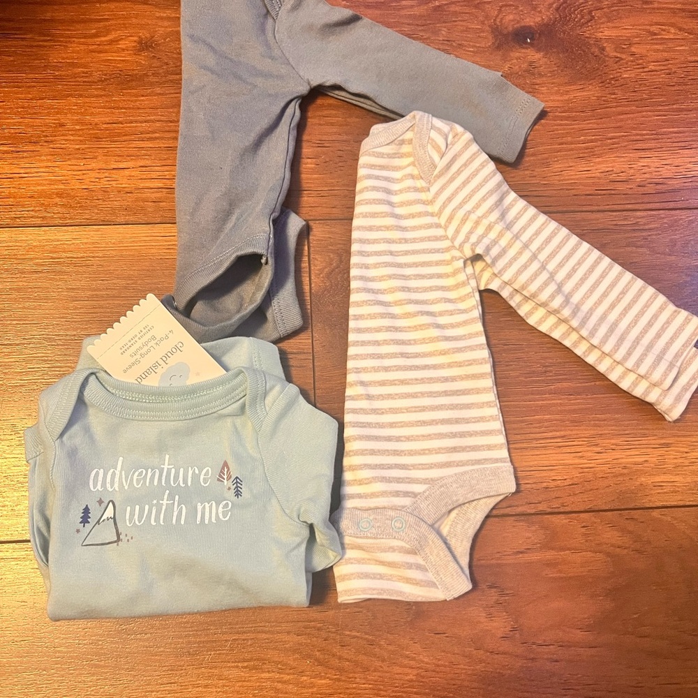 Cloud Island newborn, 3-6 months 3 piece set  oneises adventure with me